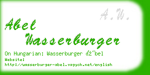 abel wasserburger business card